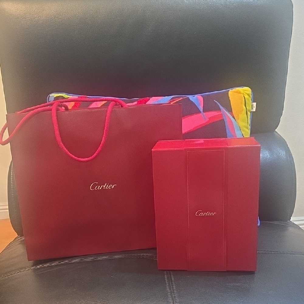 Cartier Deep Red Gift Bag And Box NEW